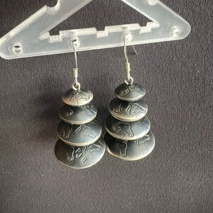 Preston Haley Handmade Horse Stamped Saucer Earrings